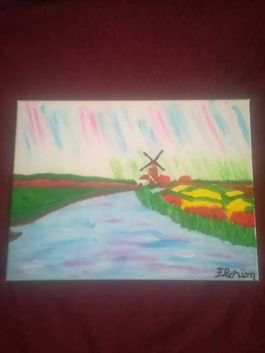 TABLOU PE PANZA CU SASIU NOU 30 X 40 CM PEISAJ PRET DOAR 10 LEI