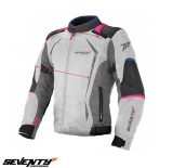 Geaca (jacheta) femei pentru scuter - motocicleta Racing Seventy vara/iarna model SD-JR49 culoare: gri/albastru/roz Gri/albastru/roz XXL