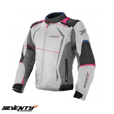 Geaca (jacheta) femei pentru scuter - motocicleta Racing Seventy vara/iarna model SD-JR49 culoare: gri/albastru/roz Gri/albastru/roz M