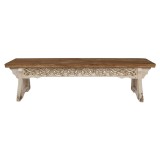 Cumpara ieftin Banca Lemn Clayre &amp; Eef Maro Bej 169x36x46 cm Stil Baroc