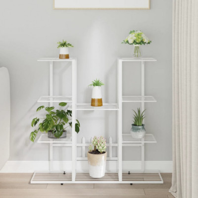 Gossi suport pentru flori, 94,5x25x89 cm, alb, fier foto