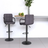 VidaXL Scaune de bar, 2 buc., gri taupe, material textil