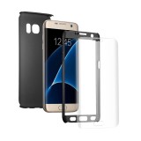Cumpara ieftin Husa 360 Samsung Galaxy A5 2017 Neagra + Folie Sticla, Protectie Full, Anti-soc, Anti-zgarieturi, Carcasa Plastic