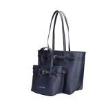 Pierre Cardin, Set de genti de piele ecologica, Albastru inchis