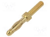 Conector banană 4mm mufă 32A 60VDC neizolat 36mm aurit ELECTRO-PJP