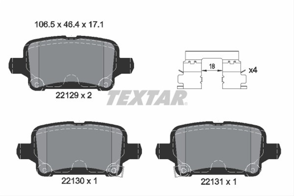 Set placute frana TEXTAR 2212901