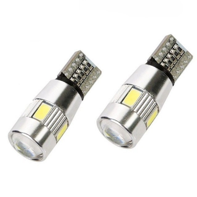 Bec Pozitie T10 CanBus 6SMD + Lupa In Varf 5630 12V Lumina Galbena 70326Y-12V 030418-3