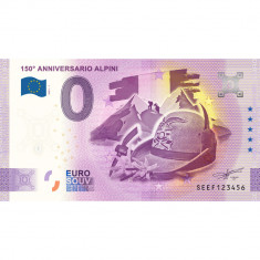 !!! 0 EURO SOUVENIR - ITALIA , 150 ANI ALPINI , VANATORI DE MUNTE - 2022.1 - UNC