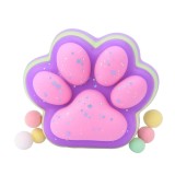 Jucarie Antistres Squishy, Cyrax, Revenire Lenta, Model Labuta de Pisica, Squishy, BIG 12.5 x 10.5 cm, 220 g, Model 23, Multicolor Mov Roz