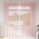 Gossi perdele voile cu buzunare pentru bare 2 buc roz