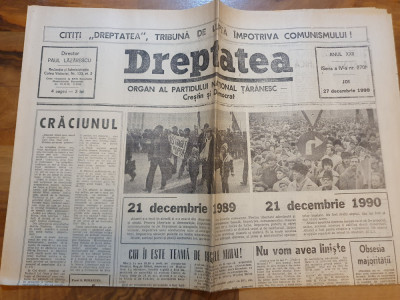 ziarul dreptatea 27 decembrie 1990-regele mihai nu este lasat sa viziteze tara foto