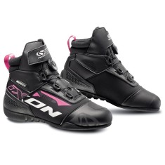 Ghete moto Roadster femei All season Ixon model Ranker WP LS culoare: negru/alb/fuchsia (roz) (100% waterproof), 40