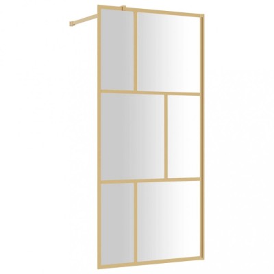 Paravan dus walk-in, auriu, 80x195 cm, sticla ESG transparenta foto