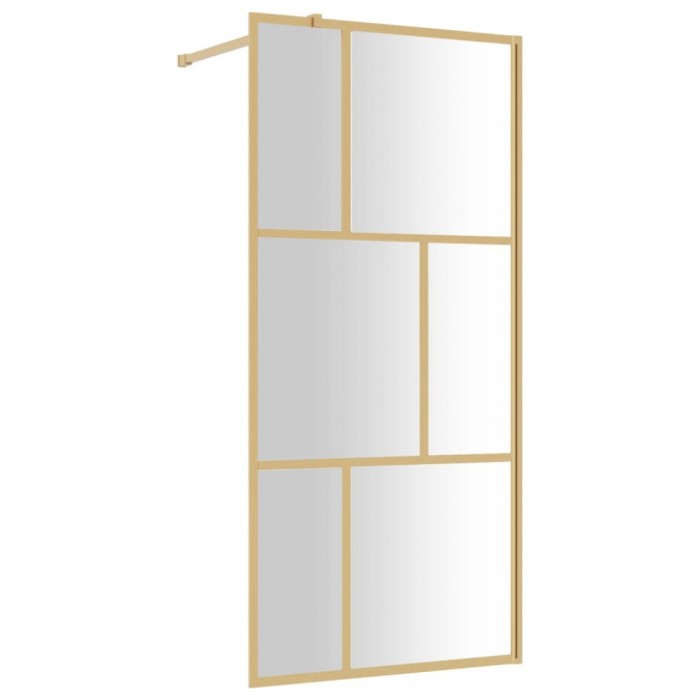 Paravan dus walk-in, auriu, 80x195 cm, sticla ESG transparenta