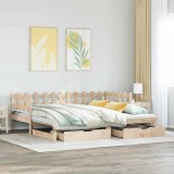 VidaXL Pat de zi cu extensie și sertare fără saltea, 90x190 cm