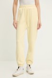 Answear Lab pantaloni de trening culoarea galben, neted