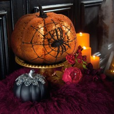 Decora?iune de dovleac de Halloween pentru familie foto