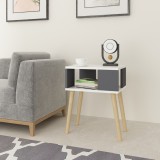 Masuta laterala Lekeberg pal lemn alb antracit natur [en.casa] HausGarden Leisure