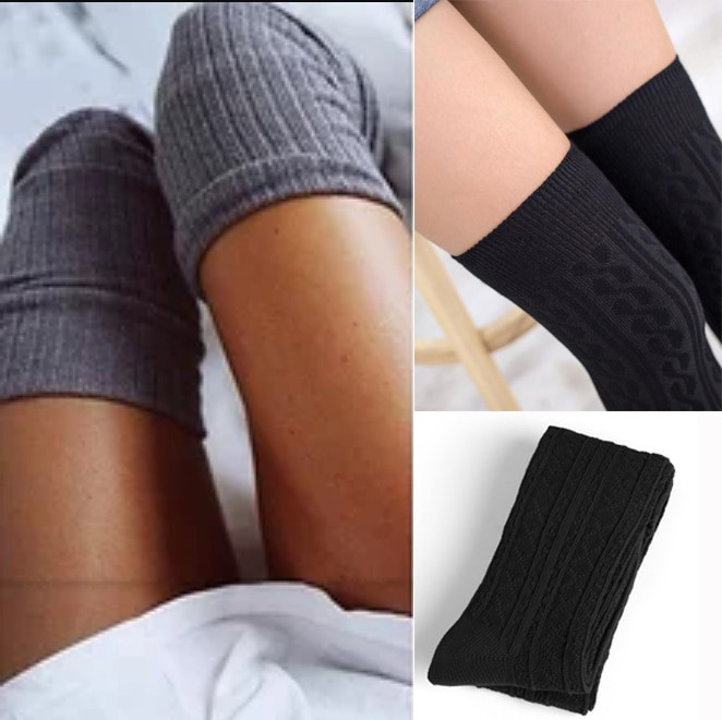 Sosete Stockings Peste Over Knee Fashion Sexy, Bej, Visiniu | Okazii.ro