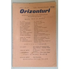 ORIZONTURI , REVISTA DE CULTURA A ASOCIATIEI PROFESORILOR SECUNDARI DIN GALATI , NR.8-9 , 1938