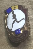 Insigna AMS1 Insigna Veche Complex Sportiv Polisportiv Categoria II - Alergator Atletism Tricolor RSR - Emblema Vintage Colectie Metal Emailat