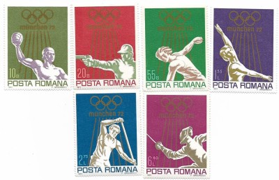 Romania (478) - J.O. de Vara, Munchen, 1972, serie neobliterata foto