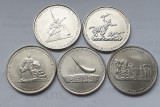 Set complet 5 monede 5 ruble 2015 Rusia, Fight in the Crimean Peninsula, unc, Europa
