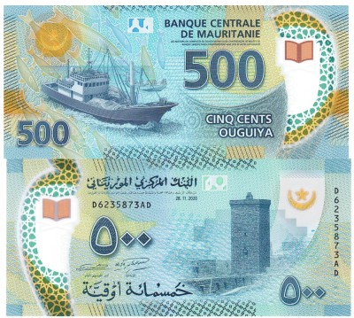 Mauritania 500 Ouguiya 2020-21 P-25b UNC foto