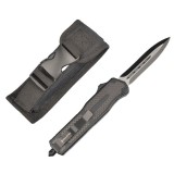 Cumpara ieftin Cutit Automat Dulotec K184A cu buton, dublu tais, prindere curea, negru, 23 cm