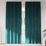 vidaXL Perdele opace 2 pcs Verde &icirc;nchis 140 x 260 cm Catifea 4107217