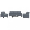 VidaXL Set de canapele cu perne, 3 piese, gri &icirc;nchis, catifea 3278352