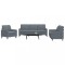 vidaXL Set de canapele cu perne, 3 piese, gri &icirc;nchis, catifea 3278352