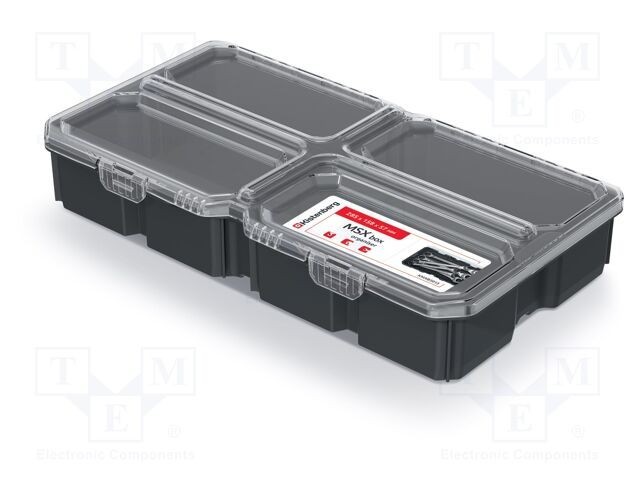 Container colectiv negru cu capac transparent KISTENBERG MSX BOX 285x158x57mm IP55