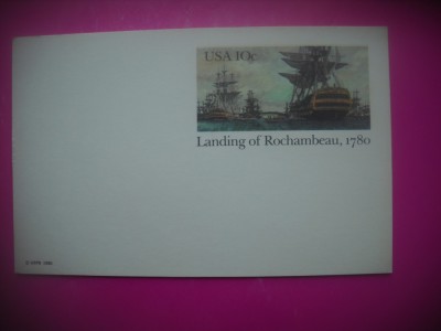 HOPCT 8016 LANDING OF ROCHAMBEAU 1780 -SUA-AMERICA DE NORD -NECIRCULAT-PATRIOT A foto