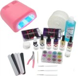 Set mare gel UV - sistem monofazic cu lampă UV roz 36W, INGINAILS