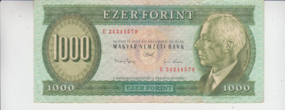 M1 - Bancnota foarte veche - Ungaria - 1 000 forint - 1993 foto