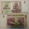 Zimbabwe 5 dollars 2007 VF