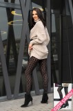 LIV364-1 Ciorapi lungi tip colant cu model geometric, L/XL, S/M