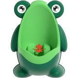 Pisoar pentru Baieti, Flippy, 0-8 Ani, in Forma de Broasca, Perie Inclusa, Montare pe Perete, Carlig Autoadeziv Inclus, 29 x 22.5 cm, Verde