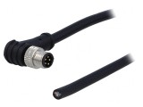 Conector M8 5 PIN unghi 90&deg; cu cablu manșon