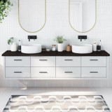 vidaXL Blat de baie, maro &icirc;nchis, 220x60x(2-4) cm, lemn masiv tratat