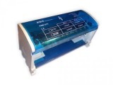 Distribuitor conexiuni 2 poli cu 11 gauri 125A 500V 100x51x45mm prindere pe sina DIN, Omu System