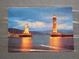 KRUGER - FARURILE DE LA INTRAREA IN PORTUL LINDAU, GERMANIA, LUMINATE NOAPTEA -