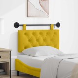 vidaXL Tăblie de pat suspendată Cu lumină LED Galben Catifea 3424532