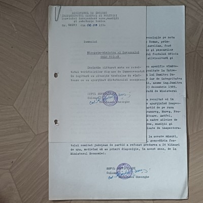 NOTA CU REZULTATELE VERIFICARILOR TROFEELOR DE VANATOARE ALE LUI N.CEAUSESCU. foto