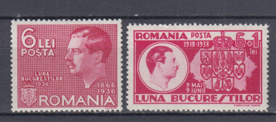 ROMANIA 1935/1938 LP 113 LP 125 LUNA BUCURESTILOR SARNIERA foto