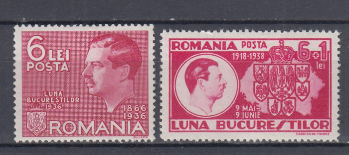 ROMANIA 1935/1938 LP 113 LP 125 LUNA BUCURESTILOR SARNIERA