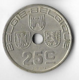 Moneda 25 centimes 1938 - Belgia