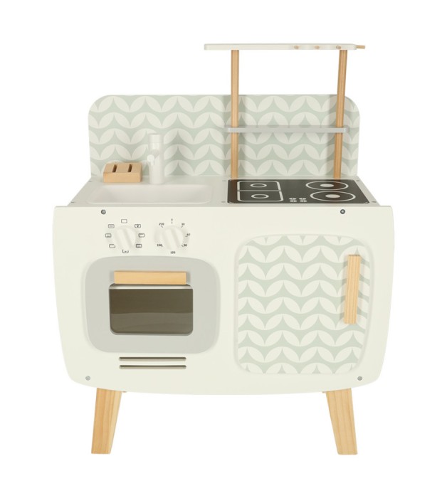 Bucătărie de jucarie retro din lemn pentru copii, LULILO, 58 cm x 72,7 cm x 29,2 cm