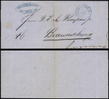 Germany 1866 Stampless Cover + Content Neuss Braunschweig DB.322
